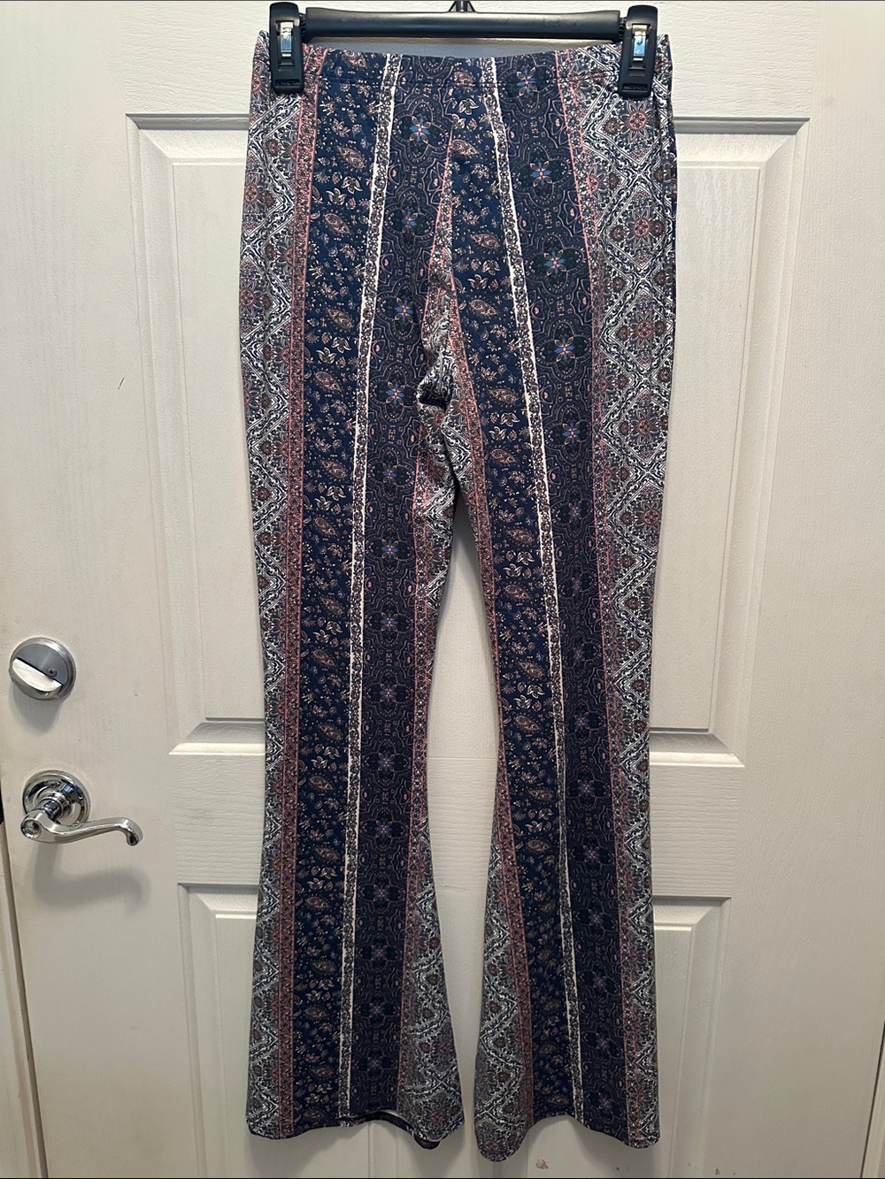 Fashion Nova Navy Multi Boho Flare Pants - Picture 4 of 4